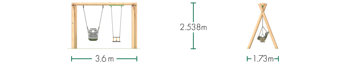 1 Inclusive & 1 Cradle Seat (2.4m)