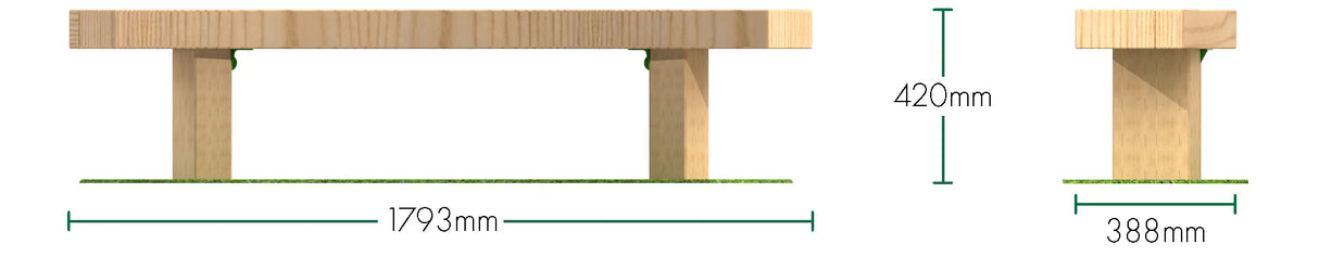 1.3m Curved Bench (Engraved)