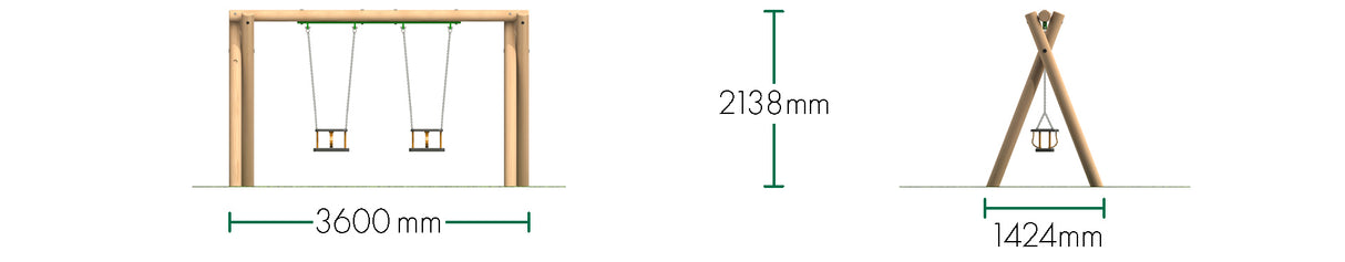 2 Cradle Seats (2.0m)