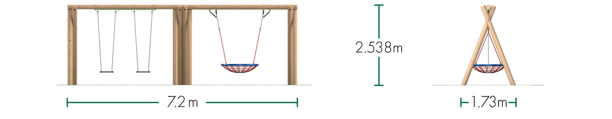 2 Flat & 1 Group Swing (2.4m)