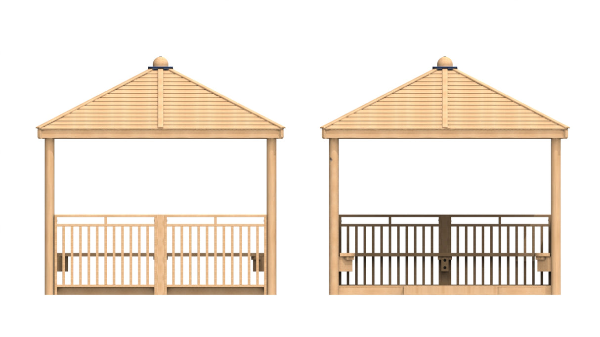 Square Shelter with Seats, Infills and Floor