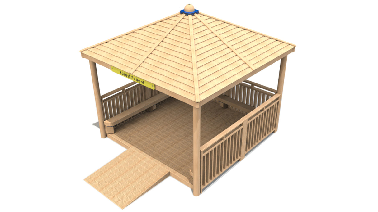 Square Shelter with Seats, Infills and Floor