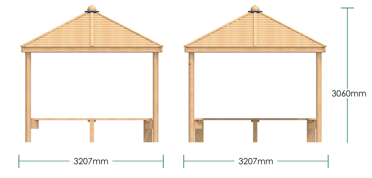 Square Shelter with Seats