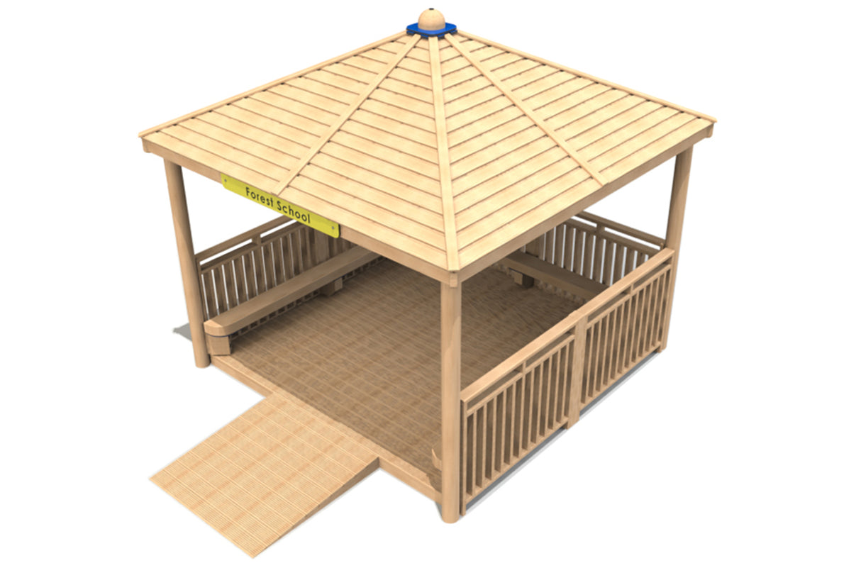 Square Shelter with Seats, Infills and Floor
