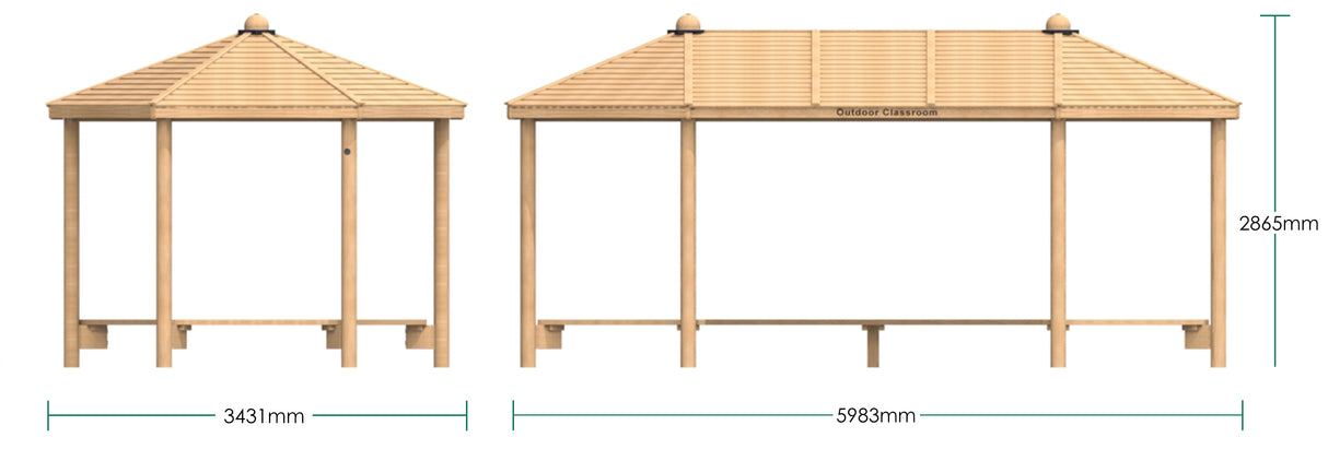 Hexagonal Shelter with Seats