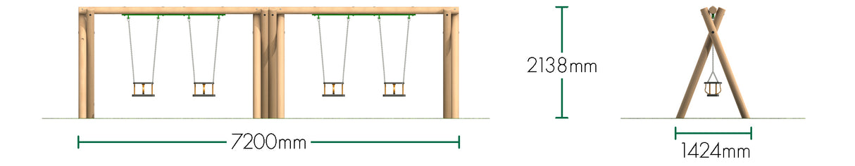 4 Cradle Seats (2.0m)