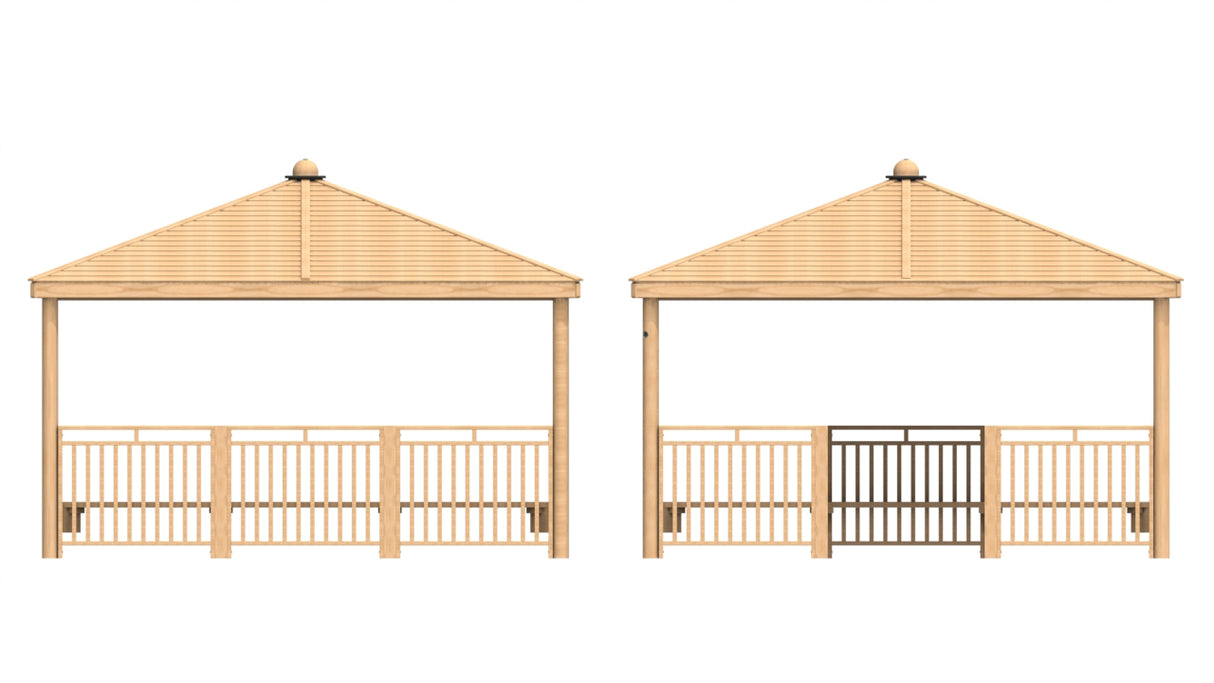 Square Shelter with Seats and Infills