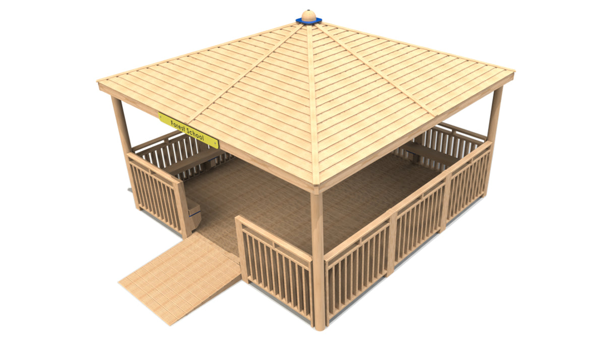 Square Shelter with Seats, Infills and Floor