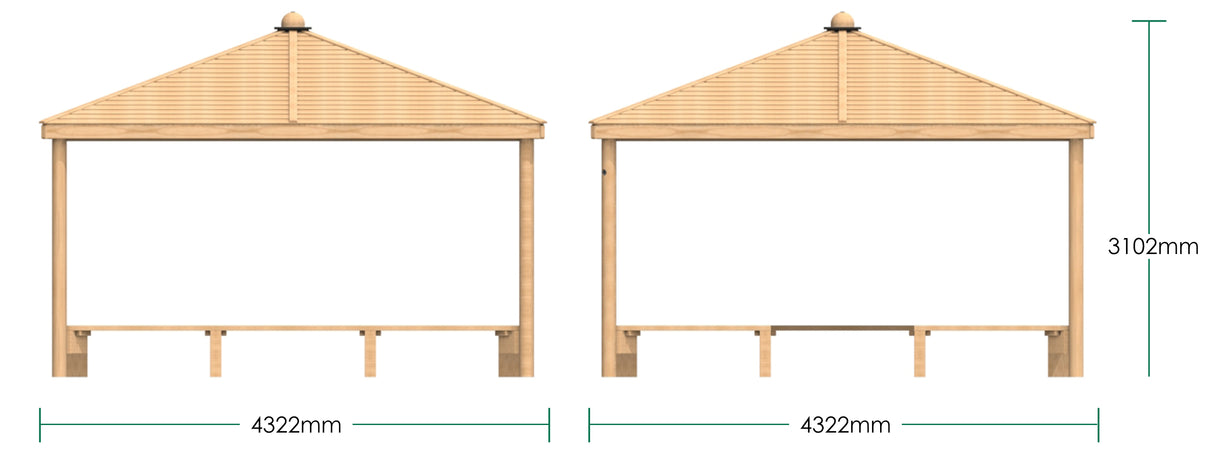Square Shelter with Seats