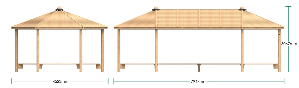 Hexagonal Shelter with Seats