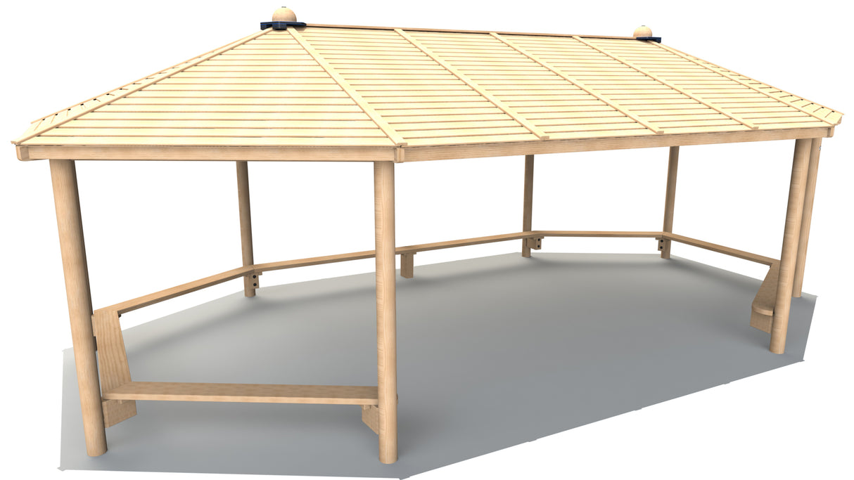 Hexagonal Shelter with Seats