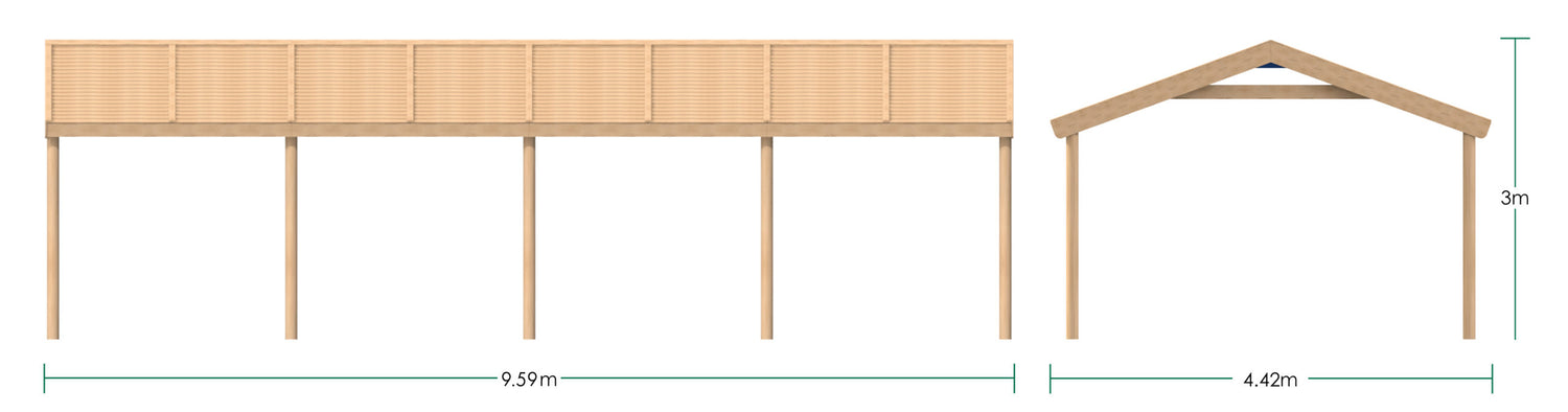 Rectangular Shelter - 9.6 x 4.4m