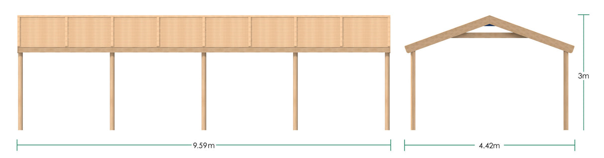 Rectangular Shelter - 9.6 x 4.4m