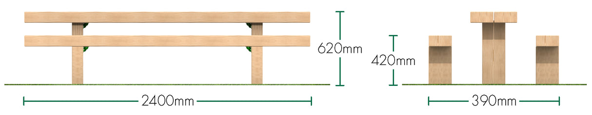 2.4m Sleeper Bench and Table