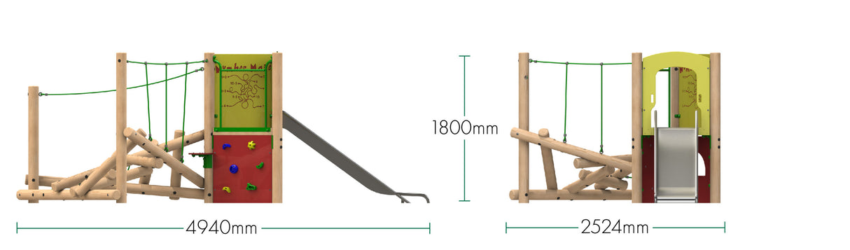 Clamber Stack 5 with Stainless Steel Slide