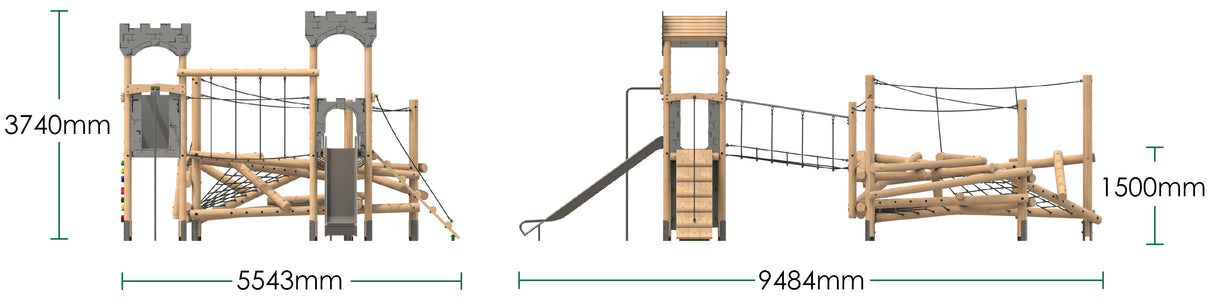 Clamber Tower 3 Double Deck Castle