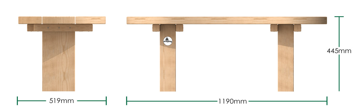1.2m Early Years Curvy Bench