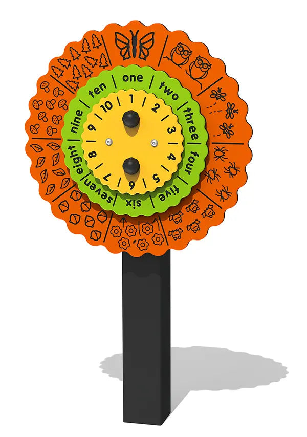 Concentric Counting Flower with Post