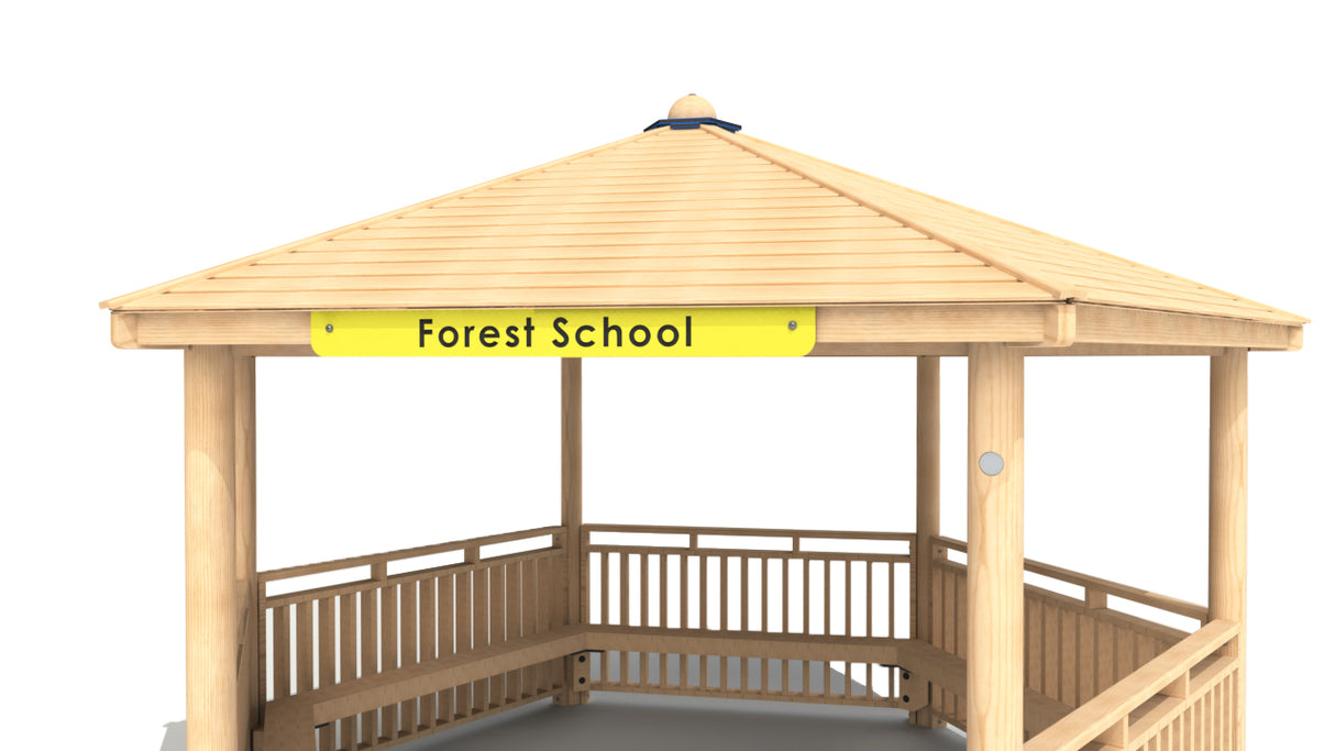 Hexagonal Shelter with Seats and Sides