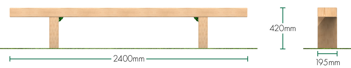 2.4m Sleeper Bench