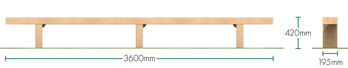 3.6m Sleeper Bench