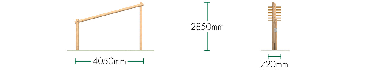 Sloping Monkey Bar Log