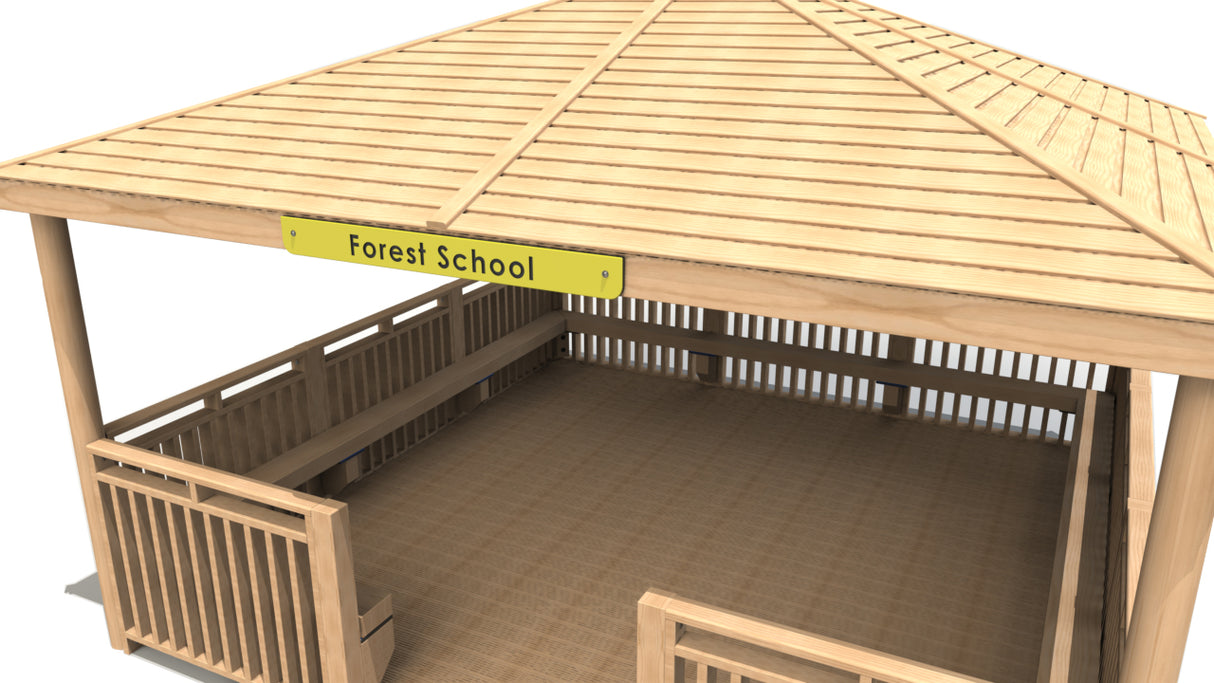 Square Shelter with Seats, Infills and Floor