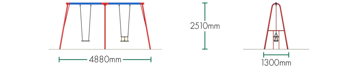1 Flat & 1 Cradle Seat (2.4m)
