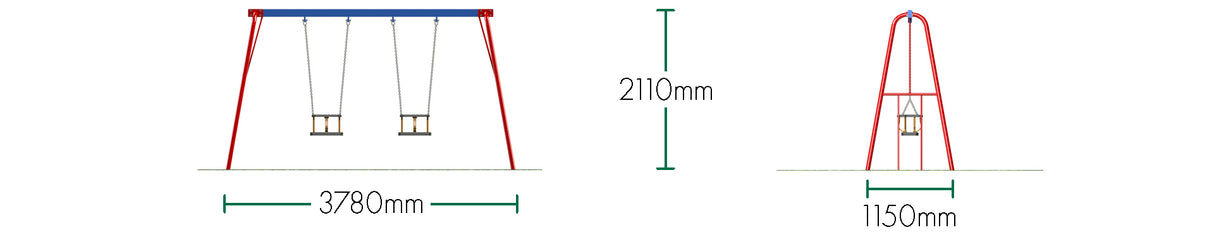 2 Cradle Seats (2.0m)