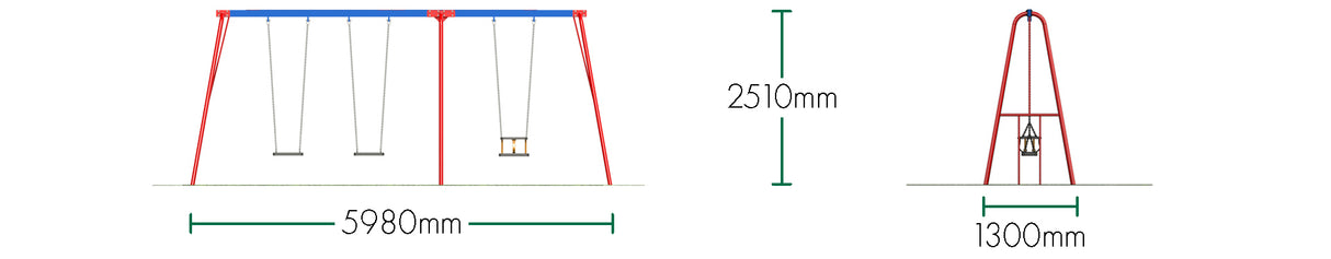2 Flat & 1 Cradle Seat (2.4m)