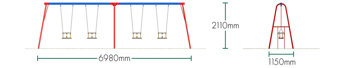 4 Cradle Seats (2.0m)