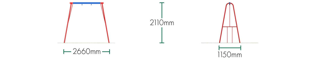 Steel Swing Frame Only (2.0m)