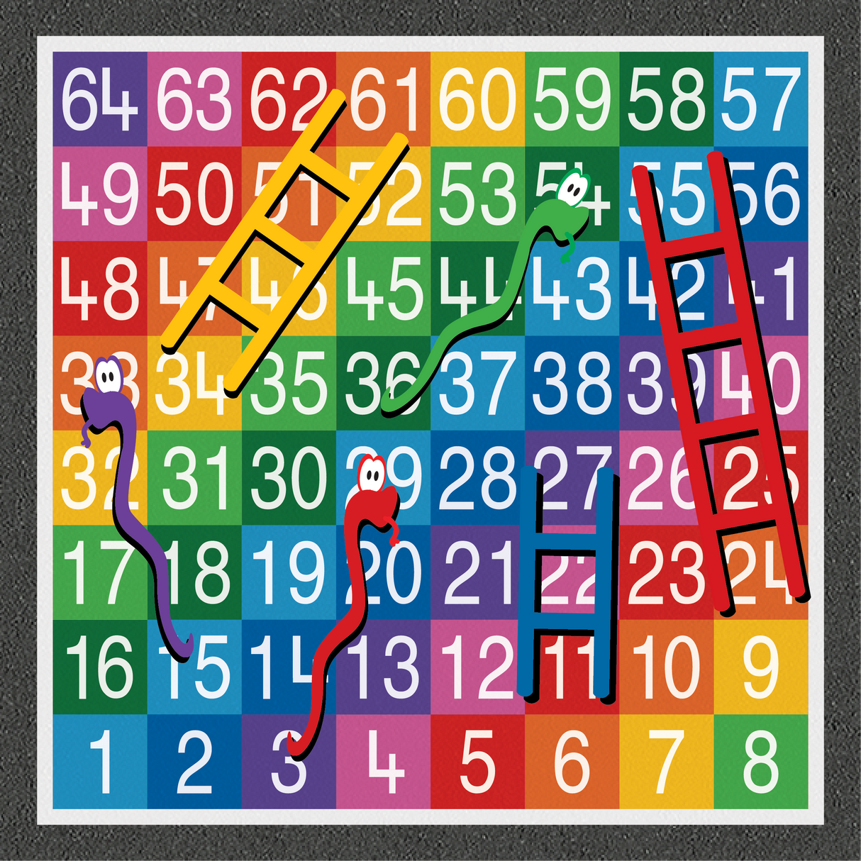 Snakes and Ladders 1-50