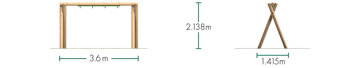 Timber Double Swing Frame Only (2.0m)