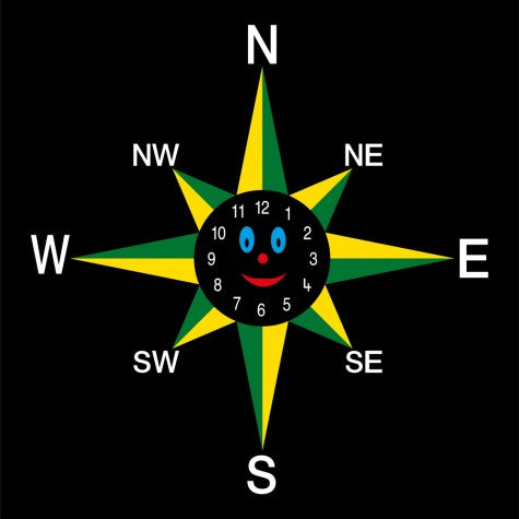 Smiley Face Compass Clock