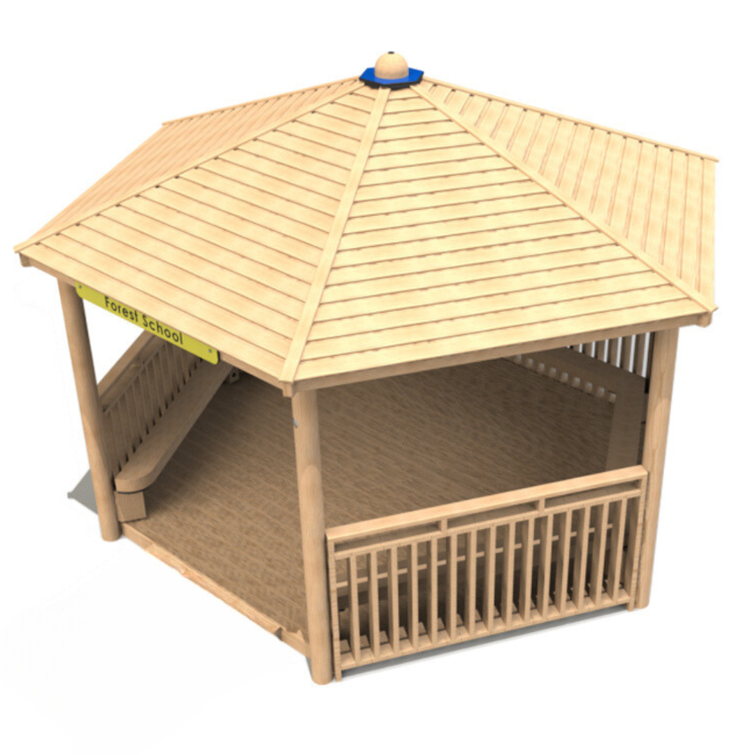 Hexagonal Shelter with Seats, Infills and Floor