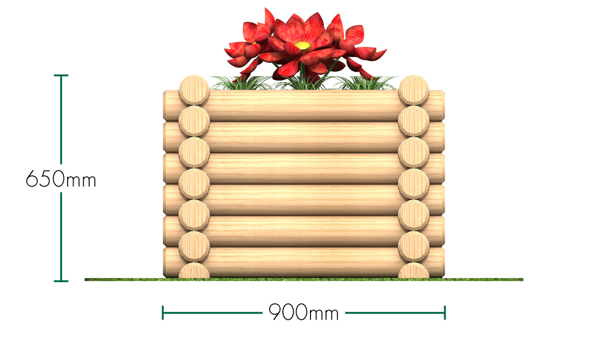 0.9m Round Log Planter