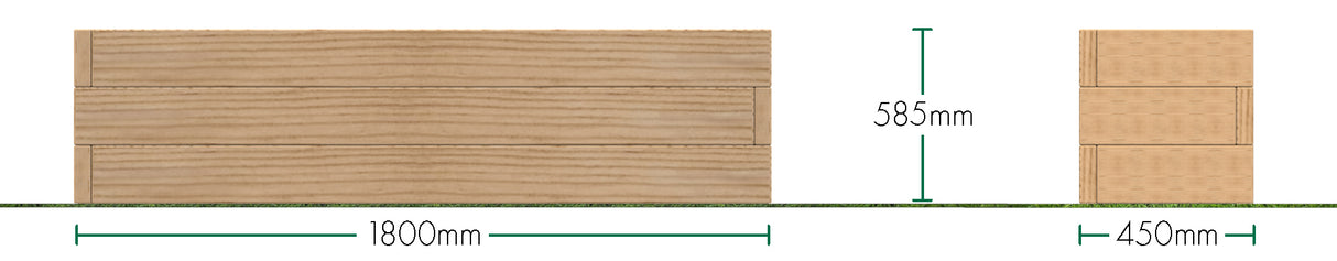 1.8m High Timber Bed