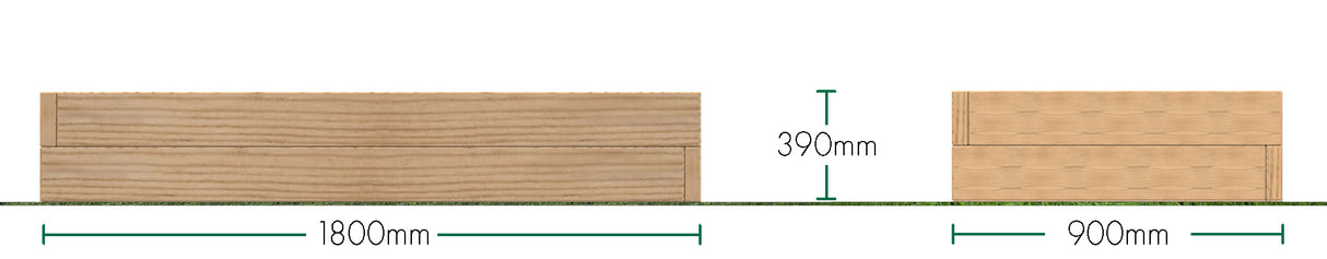 1.8m Low Timber Bed