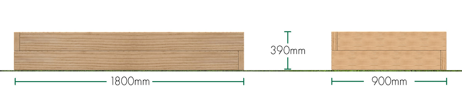 1.8m Low Timber Bed