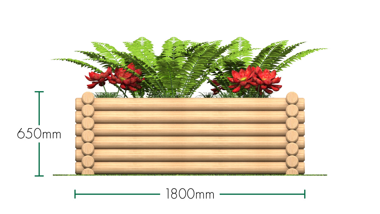 1.8m Round Log Planter