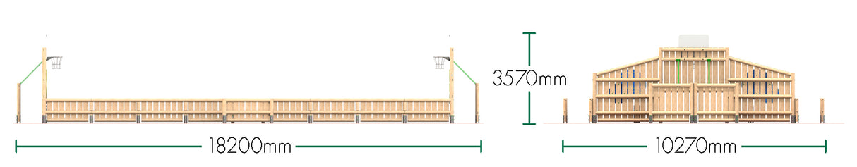 18 x 10m Timber MUGA