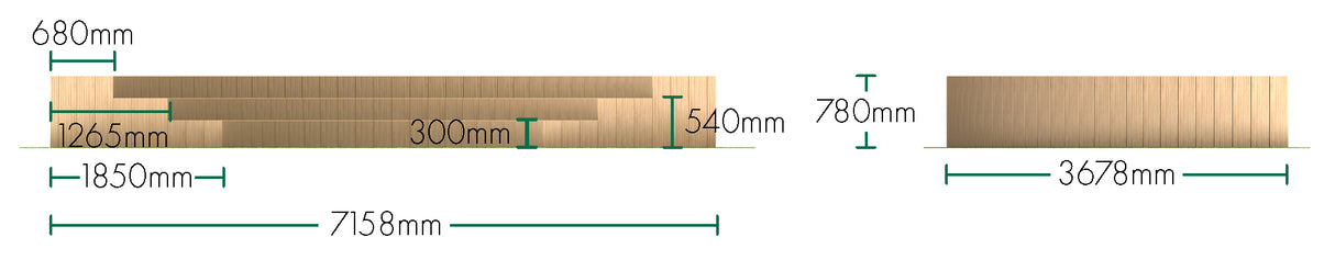 3 Tier Curved Amphitheatre