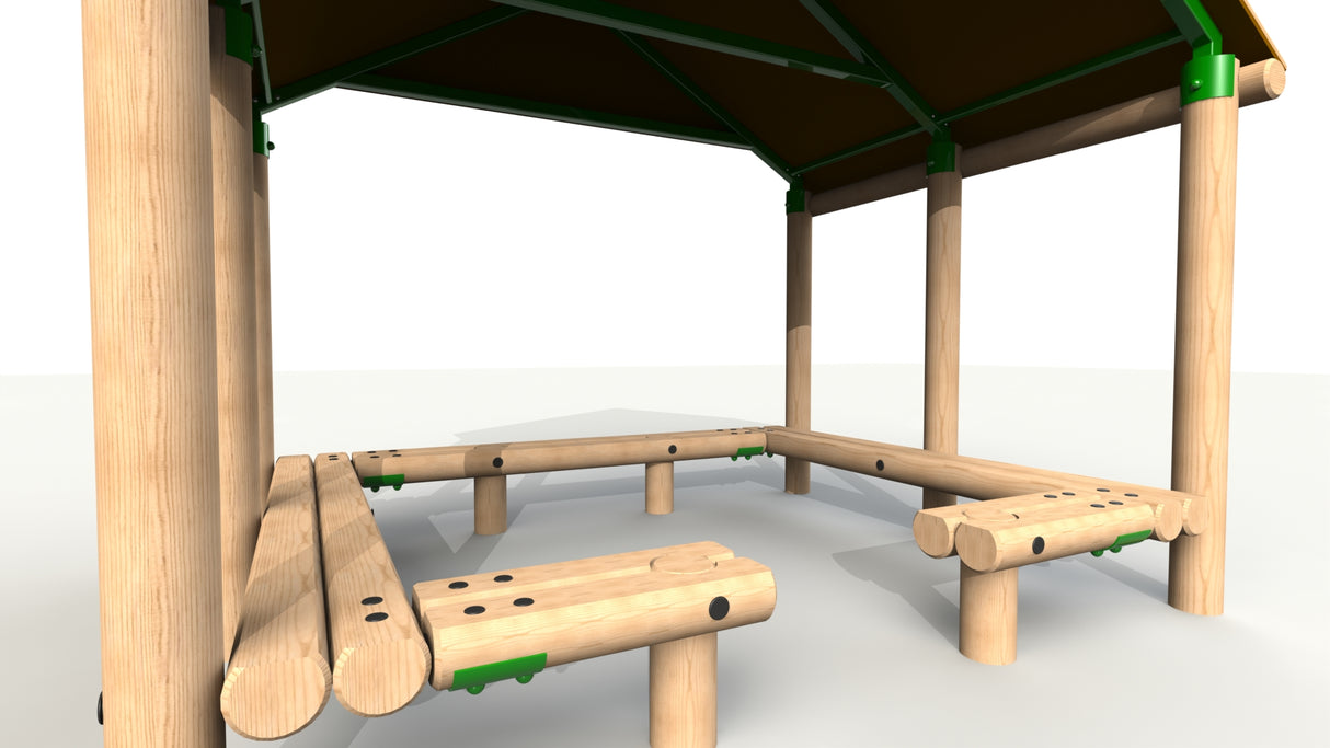 3.0 x 2.4m Shelter With Seats
