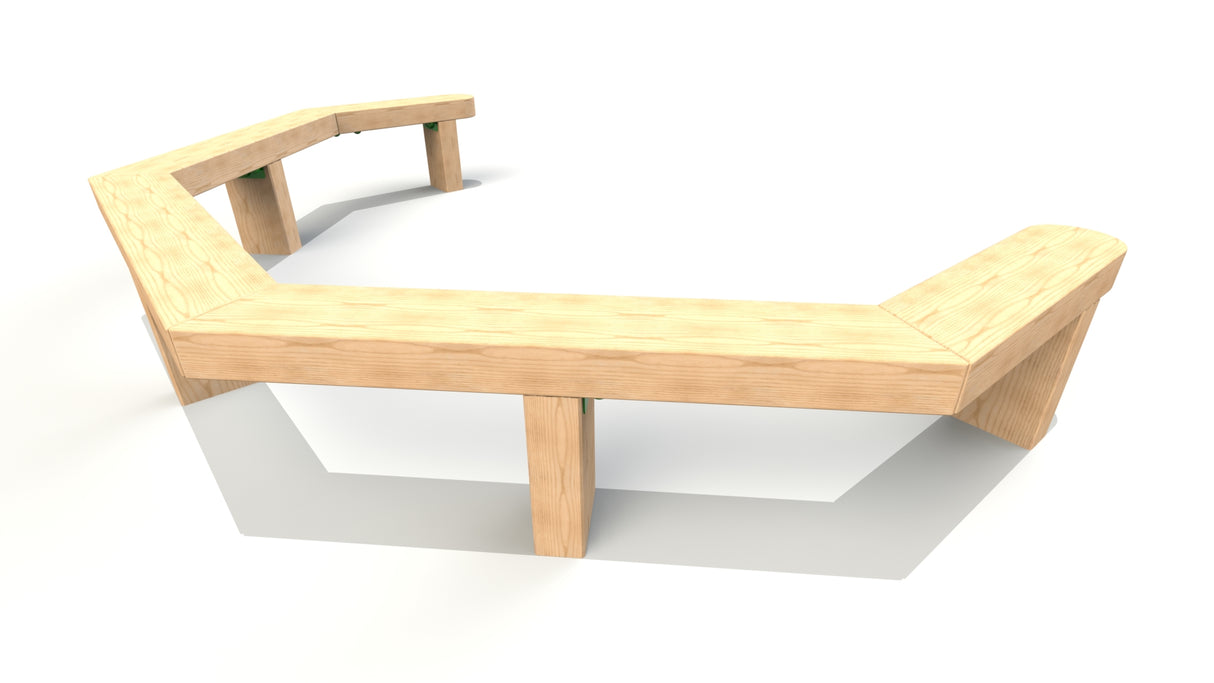 3m Half Octagonal Seat