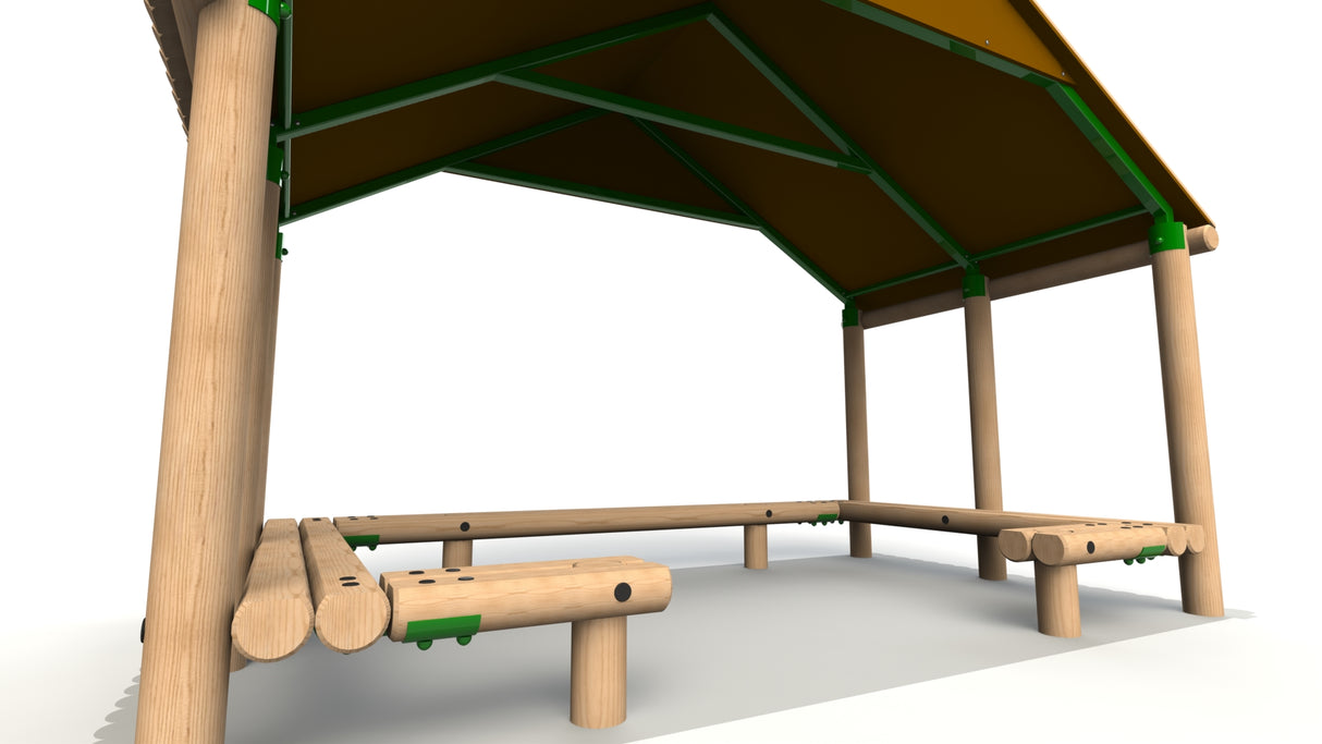 4.0 x 2.4m Shelter With Seats