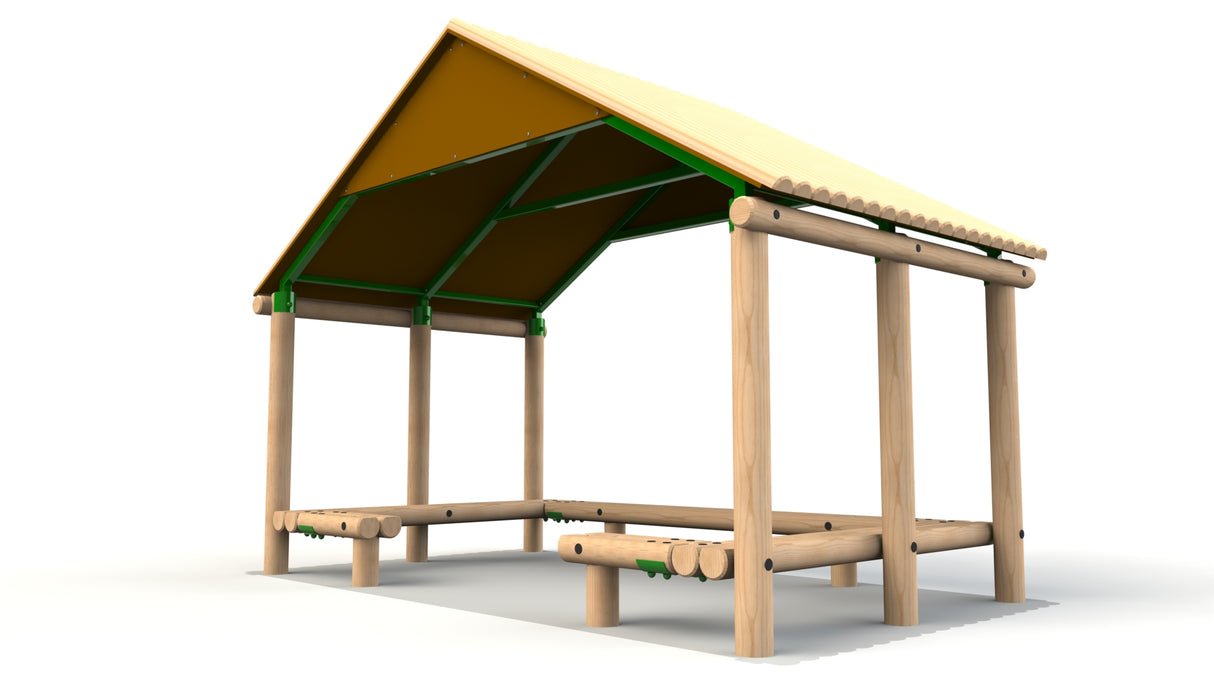 4.0 x 2.4m Shelter With Seats