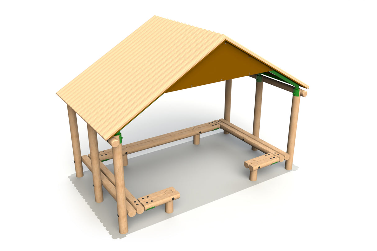 4.0 x 2.4m Shelter With Seats