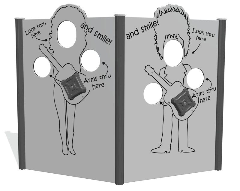 Dolly Photo Opportunity Panel with Posts and Guitar