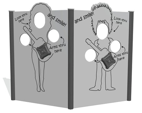 Dolly Photo Opportunity Panel with Posts and Guitar